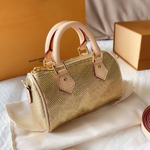 Gouden kussentas draagtas Designer handtas Mini crossbody tas Schoudertas met rits Gouden glanzende handtas Weekendreizen Boodschappentassen Dame bakken Crossbody portemonnee