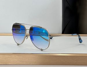 Lunettes de soleil Gold Pilot Blue Mirror Lens Men Femmes Vintage Classic Shades Sunnies Gafas de Sol Uv400 Eyewear avec boîte