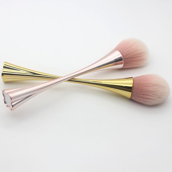 Goud Roze Power Borstel Make-up Single Travel Wegwerp Blusher Make-up Borstel Professionele Schoonheid Cosmetica Tool
