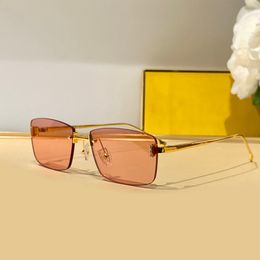 Occhiali da sole senza montatura oro rosa con pietre Donna Uomo Occhiali da sole moda estate Sunnies gafas de sol Sonnenbrille Shades Occhiali UV400 con scatola