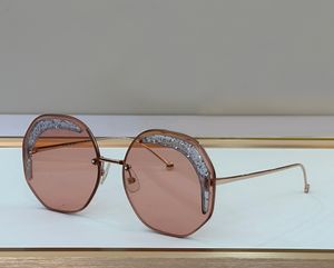 Lunettes de soleil roses roses or paillettes pour femmes nuances lunettes de soleil verres vintage occhiali da seme uv400 lunettes