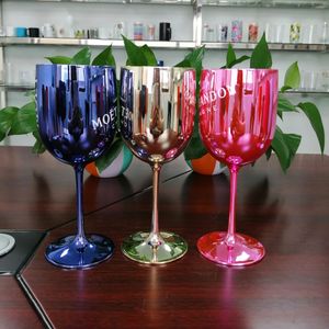 Gobelet en plastique acrylique doré MOET CHANDON Verres à champagne 480 ml Tasses en acrylique Célébration Fête de mariage Verres à vin Moet Coupe en verre à vin 16 oz