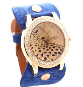 Gouden plaat ronde kast met Crystal Circleone Patch Style Leather Bandquartz Movement Womage Fashion Woman Lady Lea4883698