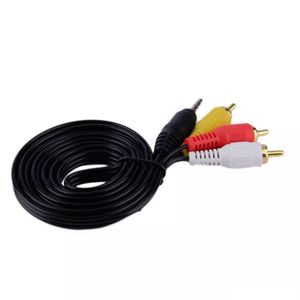 Chapado en oro 1.5M 5ft 3.5mm 3.5 mm Macho a 3 RCA 3RCA Audio Video AV Cable Adaptador de cable 1x3 Conector de línea de color 500 piezas