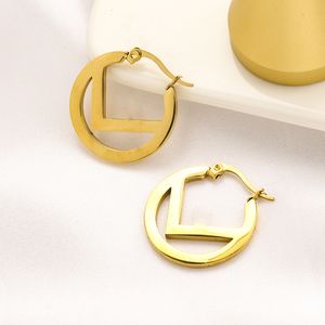 Boucle d'oreille créole en laiton plaqué or avec grande lettre F, bijoux pour femmes, cadeau
