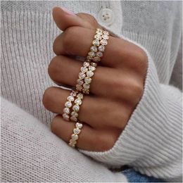 Plaqué or classique mode coeur bague pour petite amie amant Top qualité Micro pavé clair CZ étincelle bague de fiançailles bague de doigt