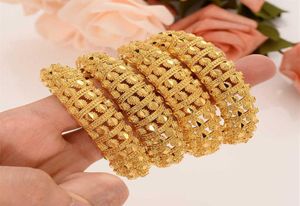 Bracelet manchette plaqué or pour femmes Dubai mariée mariage Bracelet éthiopien Afrique bracelet bijoux or bracelet à breloques cadeaux de fête Q076993380