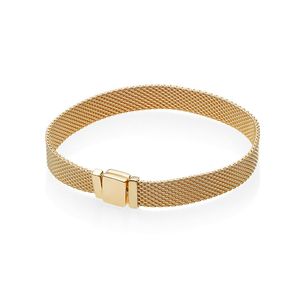 Bracelet en maille de charme en or plaqué or pour Pandora 925 bijoux de créateur de fête en argent sterling pour femmes hommes petite amie cadeau bracelets de style bracelet avec boîte d'origine