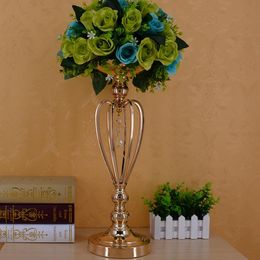 Vase couronne en fer plaqué or, accessoires de mariage, les produits de décoration de table principaux livraison rapide livraison gratuite WQ16