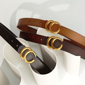 Gouden vergulde lettergordels voor vrouwen Designer Luxe riem metalen gladde gesp buckle cinturon echt lederen klassieke pak jeans taille accessoires roodbruine grijze heren riem