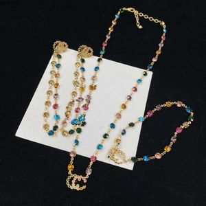 Plaqué or marque de luxe pendentifs de créateur en acier inoxydable lettre pendentif collier chaîne bijoux