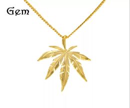 Érable plaqué LEGLE PENDANT Collier Men Mme Hip Hop Charme Herbe 60cm Chaînes cubaines