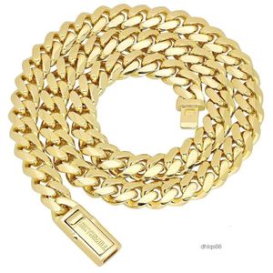 Collier plaqué or Bijoux 18K Men de doutes Chaînes en acier inoxydable Chaîne cubaine pour