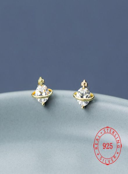 Gold plaqué Real S925 Boucles d'oreilles en argent sterling planète anniversaire de mode élégante faite en Chine petits bijoux entiers 3510066