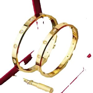 Bracelet à vis de créateur en acier plaqué or et diamants pour femmes et hommes