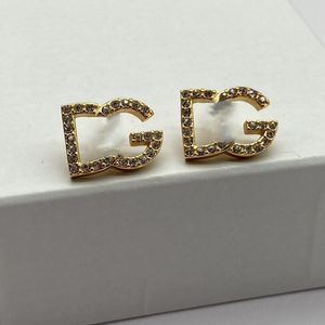 Gold Ploated Stud -oorbellen Elegante luxe oorbuien Ooorringontwerper voor dames hiphop hoogwaardige sieraden Holiday Gift