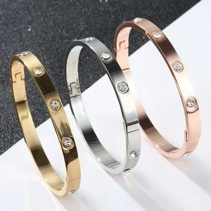 Bracelets d'amant de placage en or bracelets pour femmes couleurs de rose en acier inoxydable charmant bracelet coiffe