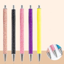 Gold Powder Press Ballpoint Pen voor kantoorstudenten en meisjes Druk op Flash Powder Wrap Pen Metal Ballpoint