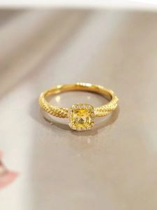 Gold Princess Love Heart CZ Rings For Women Engagement Sieraden Verjaardag