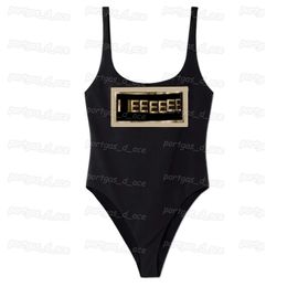 Goud bedrukte dameszwemkleding zwart gewatteerde badpakken uit één stuk vintage zomer strandbadpak