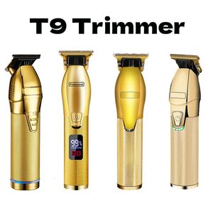 Tondeuse à cheveux professionnelle en or pour hommes, barbier Rechargeable, coupe sans fil, style T9, machine S9 pour barbe, 231220