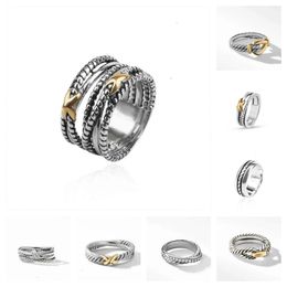 Gouden ring zilveren ring designer ring voor vrouw cadeau Nieuw Dubbelzijdig Roterend motief Ring Gesneden Bloem liefdesring met schroef RVS Zirkoon Accessoires 0