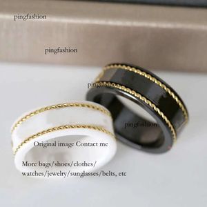 Gold Ring Stones Fashion Simple Lettre sonneries pour femme Couple de qualité Céramique Matière Fashions Jewelry Supply Ping