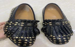 Rivets en or LOISSEURS PAUTSEL FRANGE FLAT THEEL VÉLICATION CUIR VRAIS PICES VRAIS MEN OXFORD BROGE DRODING BOATS5492284