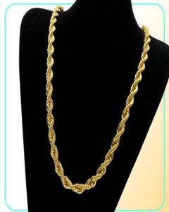 Gouden touwketen voor mannen Fashion Hip Hop ketting sieraden 30 inch dikke linkketens4454882