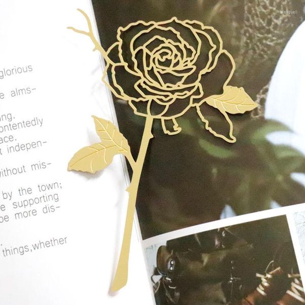 Marque-page en métal rose doré pour livre papier articles créatifs beau cadeau de papeterie coréen