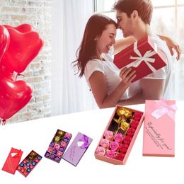 Goud Rose Zeep Bloem Gift Box Valentijnsdag Moeders Dag Huwelijksverjaardag Party Gift 12 stks Zeepbloem Set