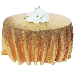 Gouden pailletten glitter ronde tafelkleed partij elegante ronde tafelkleed dekking evenementen voor bruiloft kerst decor