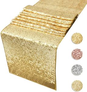 12in * 70in Or Sequin Table Runner Mariage Table À Manger Décoration Nappes