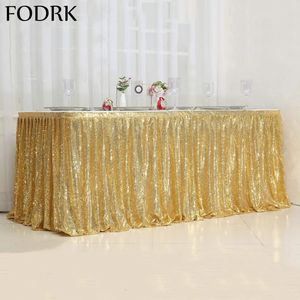 Tables de jupe de table de paillettes en or décor anniversaire de fête de mariage accessoires de Noël