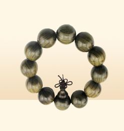 Nanmu de soie en or shen xiang yin bois wu mu bouddha perles men039s 20 mm bracelet matériaux bracelet bangle3201670