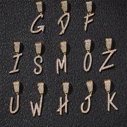 Goud Zilver A-Z Letters Hanger Kettingen Whos Initial Micro Letter Charm voor Mannen Vrouwen met 24 inch Touw chain196f