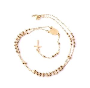 Collier de perles en or et argent, en acier inoxydable, longueur 52cm, 7cm, chapelet, bijoux religieux catholiques232i3832539