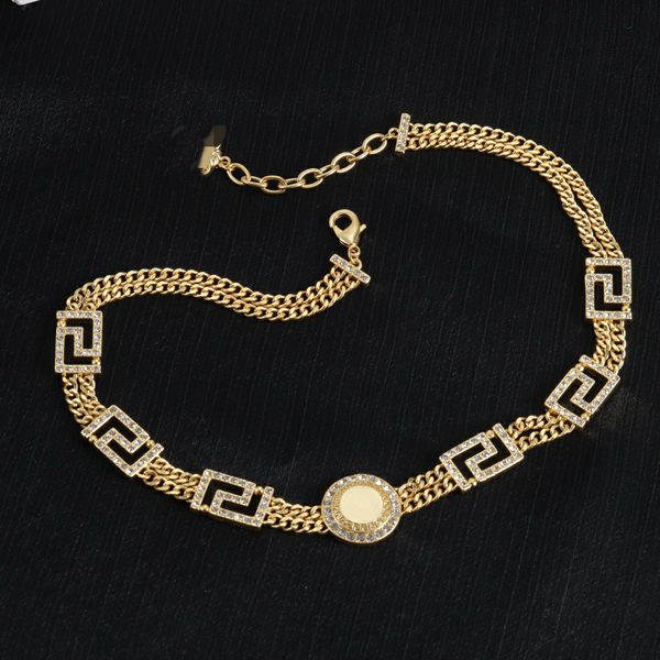 Or Argent Beauté Tête Eau Diamant Or Collier Bracelet Boucles D'oreilles En Laiton Matériel Style Européen et Américain Collier Bracelet Oreille Stud bijoux Cadeau Hiphop