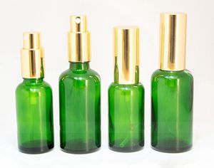 Goud Zilver Zwart Pomp Spuit 30ml 50ml Groene Spray Flessen Glas Cosmetische Parfum Container te koop