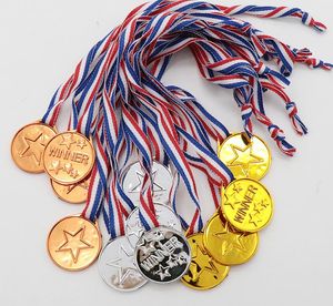 Médailles de récompense en or, argent, bronze avec ruban, médailles du gagnant en plastique pour enfants, événements pour enfants, salles de classe, jeux scolaires, prix sportif