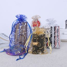 Goud Silver Cane Bronzing Designs Christmas Gift Wrap Tassen Organza Trekkoord Tassen Groothandel Candy Bags Sieraden Pakket