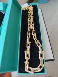 Pulsero de colaboración de cadena de plata de oro Pulsero de cambio de collar de diseño de joyas duras anillo