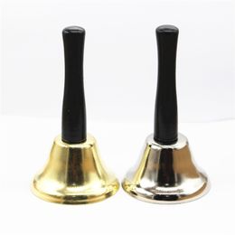 Gold Silver Christmas Hand Bell Xmas Party Tool aankleden als Santa Claus Rammle Nieuwjaar Decoratie TX0005