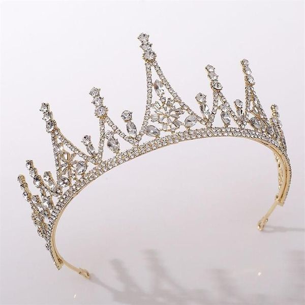 Gold Silver Color Style baroque Shining Crystal Tiara and Crowns de Noiva Royal Princess Diadema Accessoires de cheveux de mariage Bridal1348l