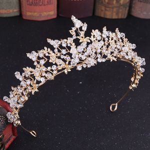 Diadèmes baroques en cristal et perles de couleur or argent, couronne de mariage, bandeau de mariée pour femmes, accessoires de cheveux de bal de mariée J0121