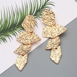 Goud zilver kleur blad oorbellen voor vrouwen Dubai luxe sieraden boho lange dangle oorbel mujer bijoux kroonluchter