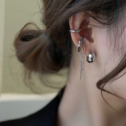 Gouden zilveren kleur metalen oorring geometrische onregelmatige kwasteketen clip oorbellen voor vrouwen niet -doorboorde oormanchet sieraden