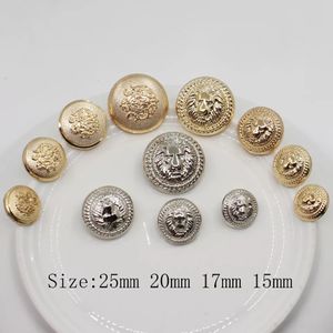 Gold Silver Color Metal Lion Style Buttons Alloy Garment Accessories DIY Materials Sewing Accessories Wedding Craft Supplies Free Shipping