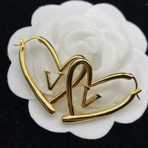 Boucles d'oreilles de styliste pour femmes, couleur or argent, lettre V, Logo Original, luxe, tendance, cerceau de fiançailles en laiton, vente en gros