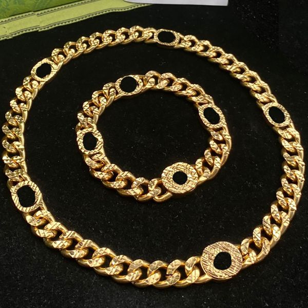 Pulsera de collar de diseño de plata de oro Cubar Collar de joyas Collar Collar Collar Collares para hombres Mujeres cadena dorada Joyentines Día G He3j